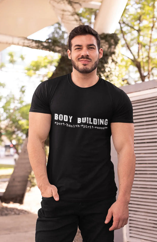 Bodybuilding Sport-Health-Spirit-Success Herren Kurzarm-Rundhals-T-Shirt 00079
