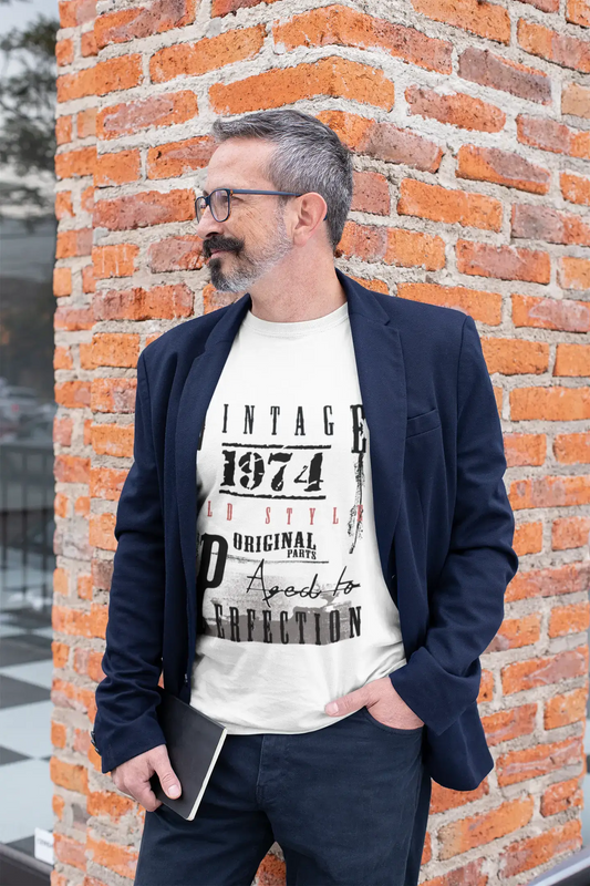 1974, Geburtstagsgeschenke für ihn, Geburtstags-T-Shirts, kurzärmeliges Herren-T-Shirt mit Rundhalsausschnitt