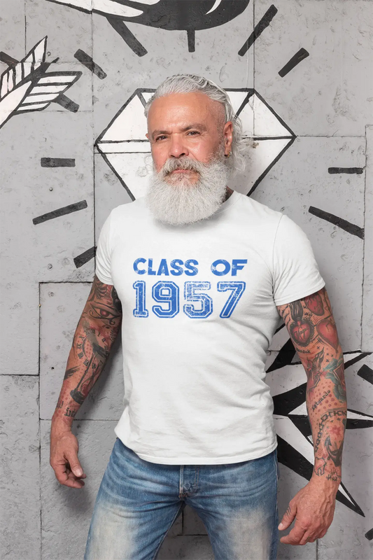1957, Klasse, weiß, Herren-Kurzarm-Rundhals-T-Shirt 00094