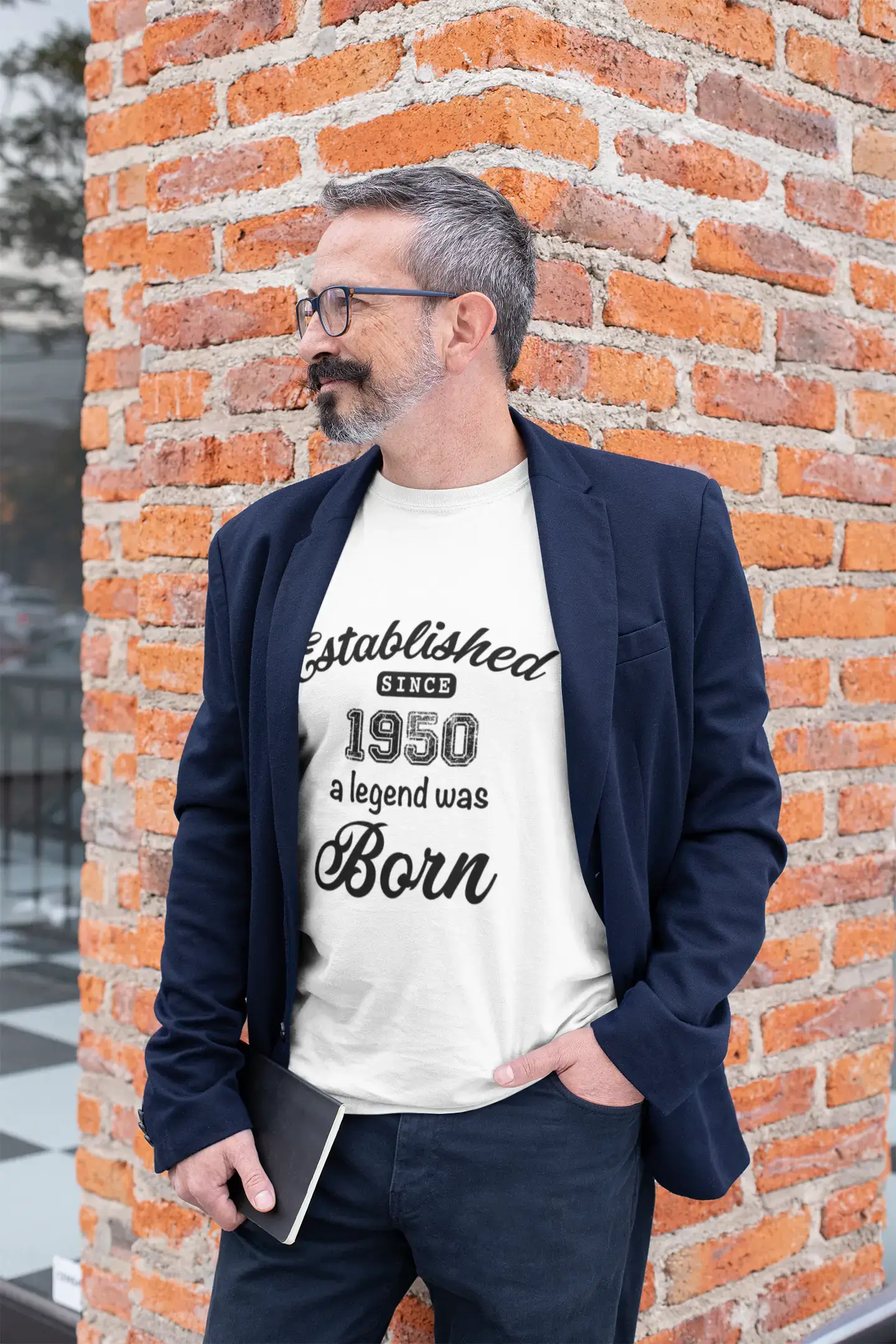 Gegründet seit 1950, Herren-Kurzarm-Rundhals-T-Shirt 00095