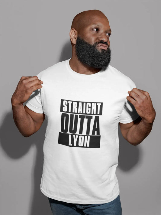 Straight Outta Lyon, Herren-Kurzarm-Rundhals-T-Shirt 00027
