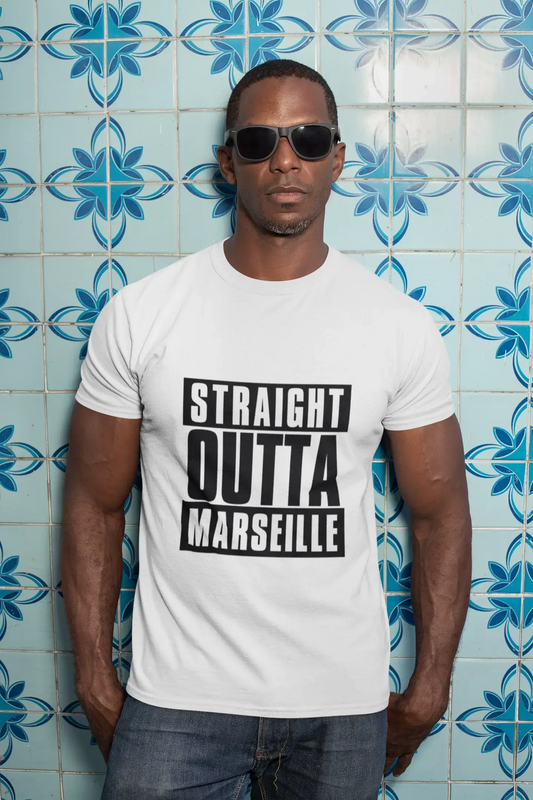 Straight Outta Marseille, Herren-Kurzarm-Rundhals-T-Shirt 00027