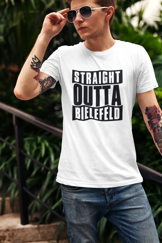 Straight Outta Bielefeld, Herren Kurzarm-Rundhals-T-Shirt 00027