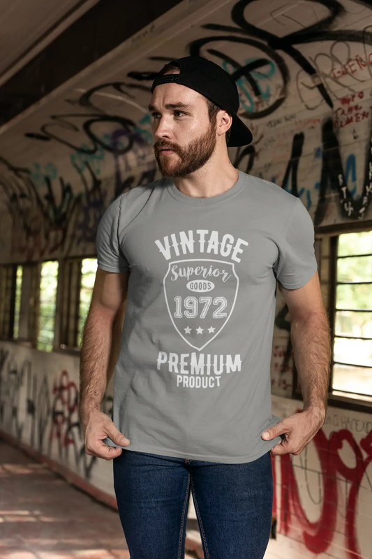 1972 Vintage Superior, Grau, Herren-Kurzarm-Rundhals-T-Shirt 00098
