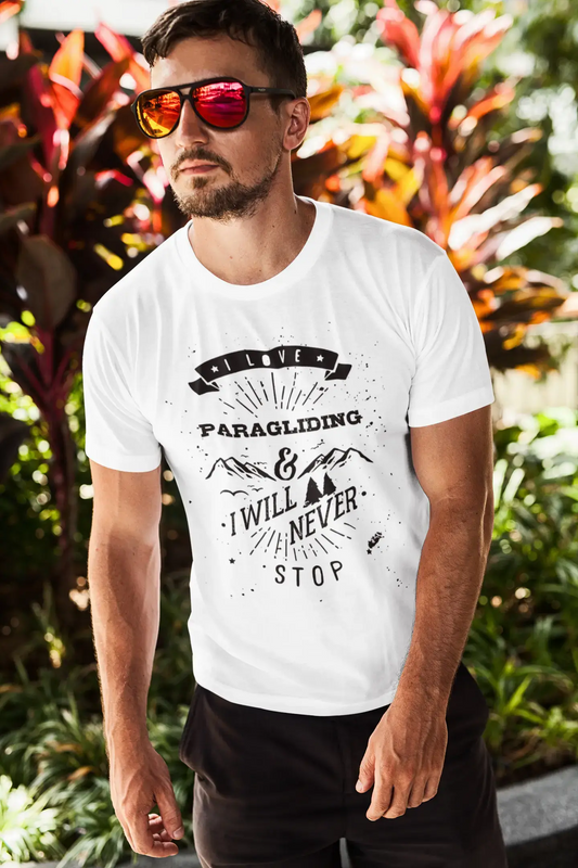 PARAGLIDING, Ich liebe Extremsport, Weiß, Herren-Kurzarm-Rundhals-T-Shirt 00290