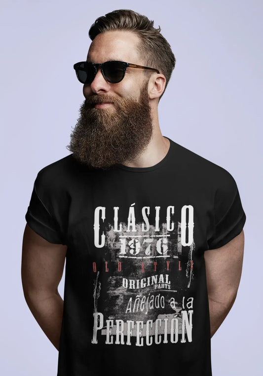 Aged To Perfection, Spanish, 1976, Black, Men's Short Sleeve Round Neck T-shirt, gift t-shirt 00359