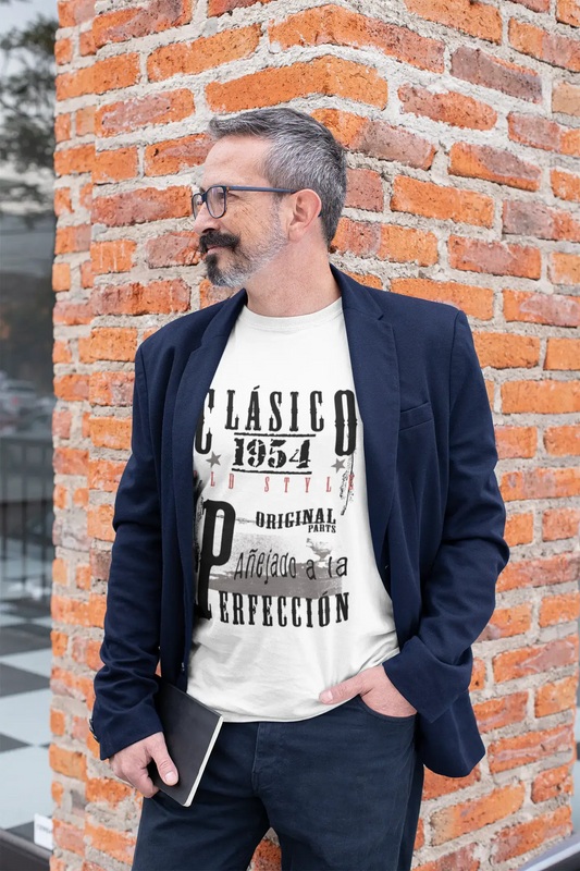 Aged To Perfection, Spanish, 1954, White, Men's Short Sleeve Round Neck T-shirt, Gift T-shirt 00361