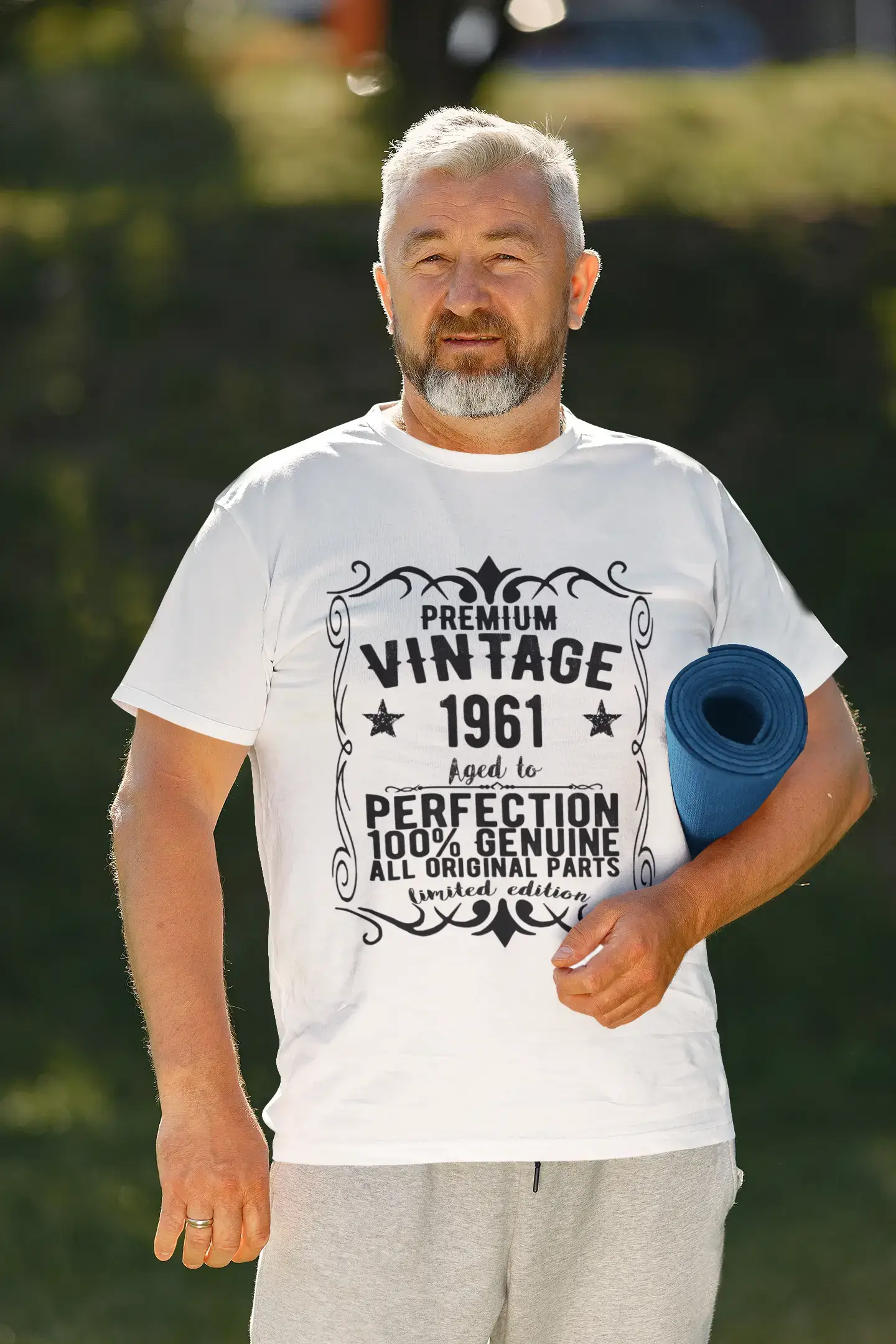 Premium Vintage Jahr 1961, Weiß, Kurzarm-Rundhals-T-Shirt für Herren, Geschenk-T-Shirt 00349