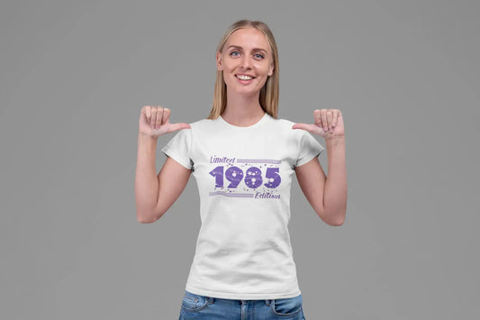 1985 Limited Edition Star, Damen T-Shirt, Weiß, Geburtstagsgeschenk 00382
