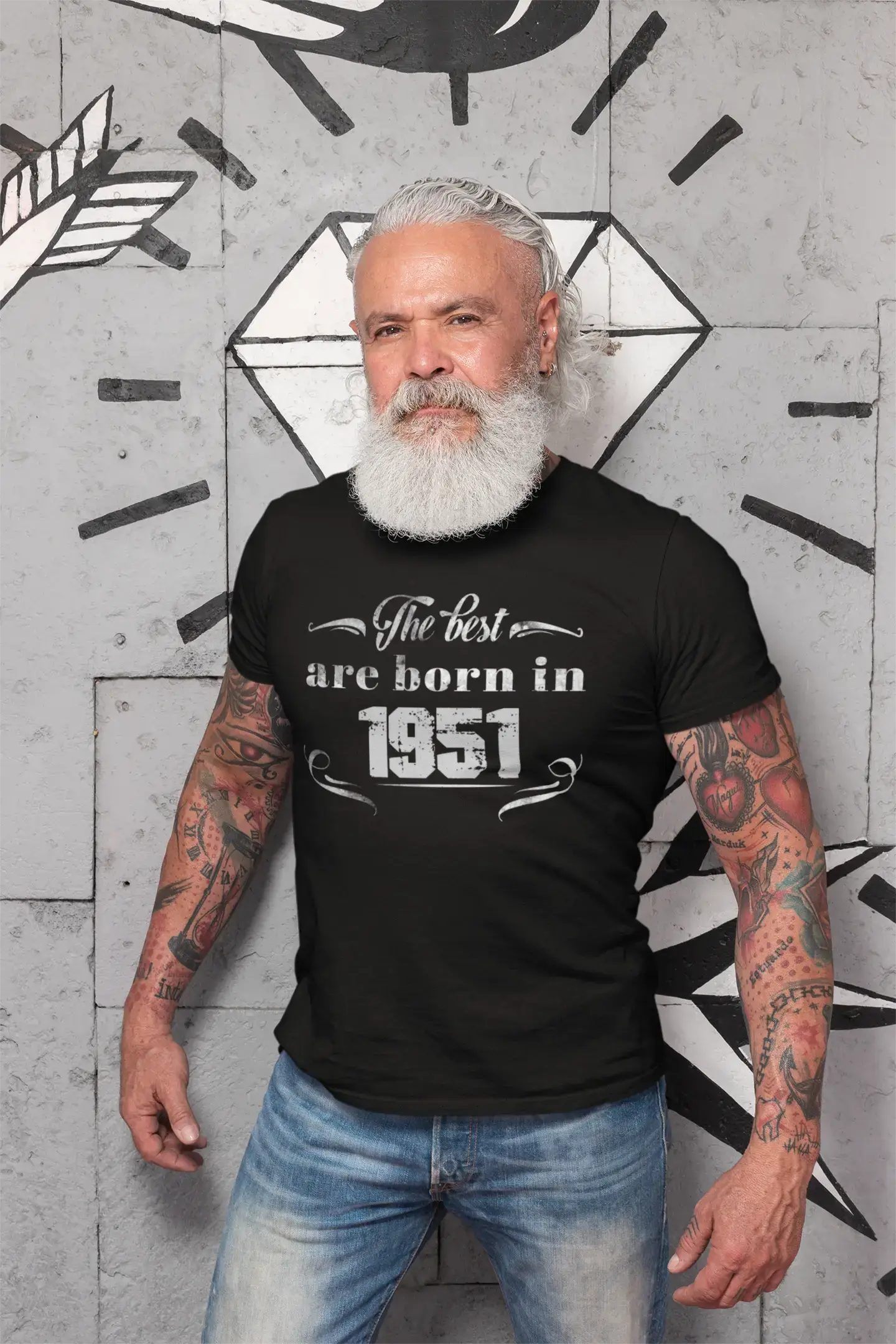 The Best are Born in 1951 Herren T-Shirt Schwarz Geburtstagsgeschenk 00397