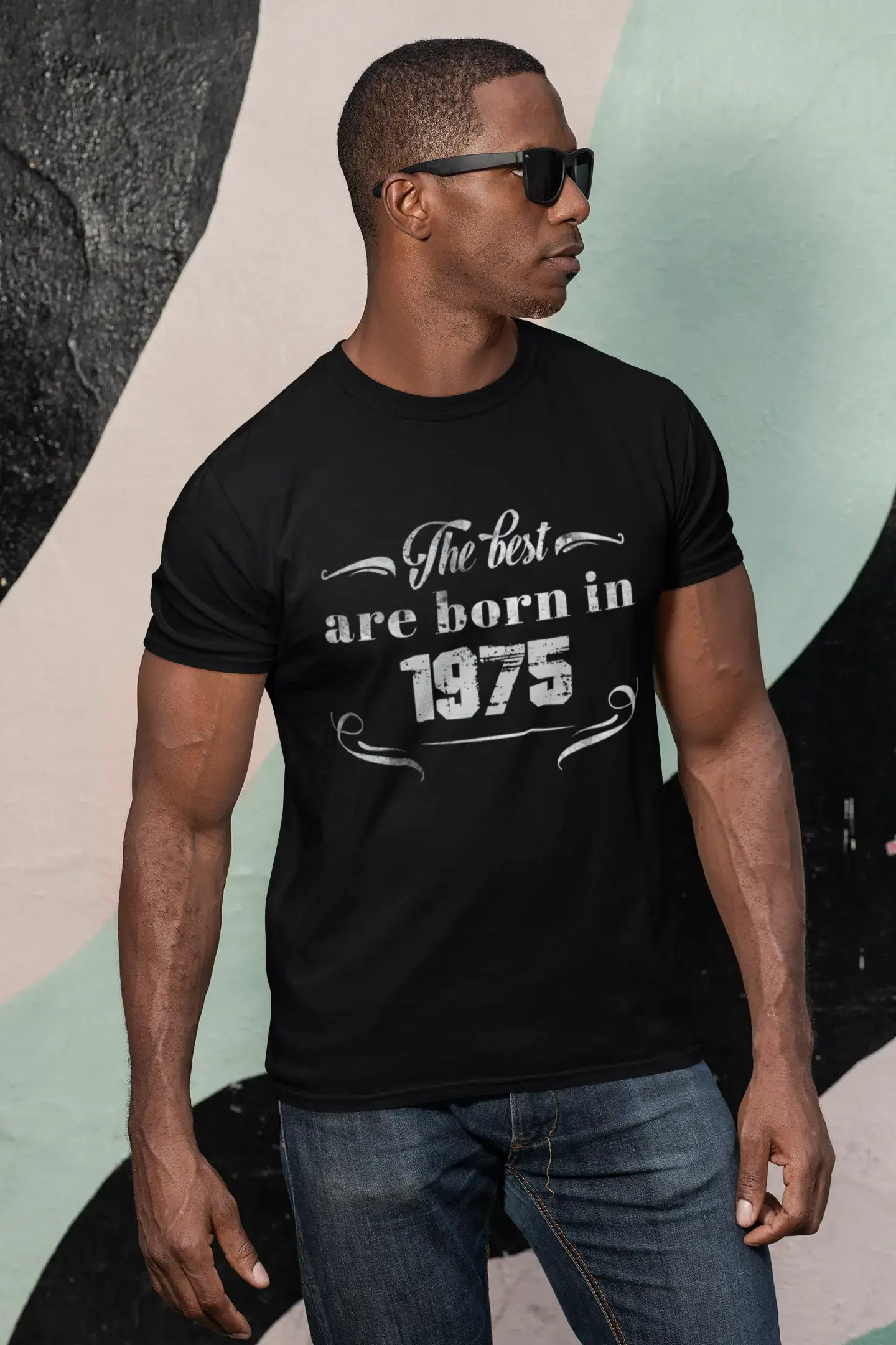 The Best are Born in 1975 Herren T-Shirt Schwarz Geburtstagsgeschenk 00397
