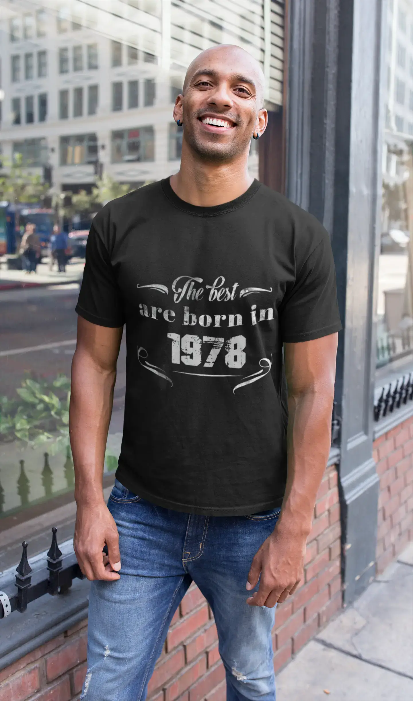 The Best are Born in 1978 Herren T-Shirt Schwarz Geburtstagsgeschenk Rundhals 00397