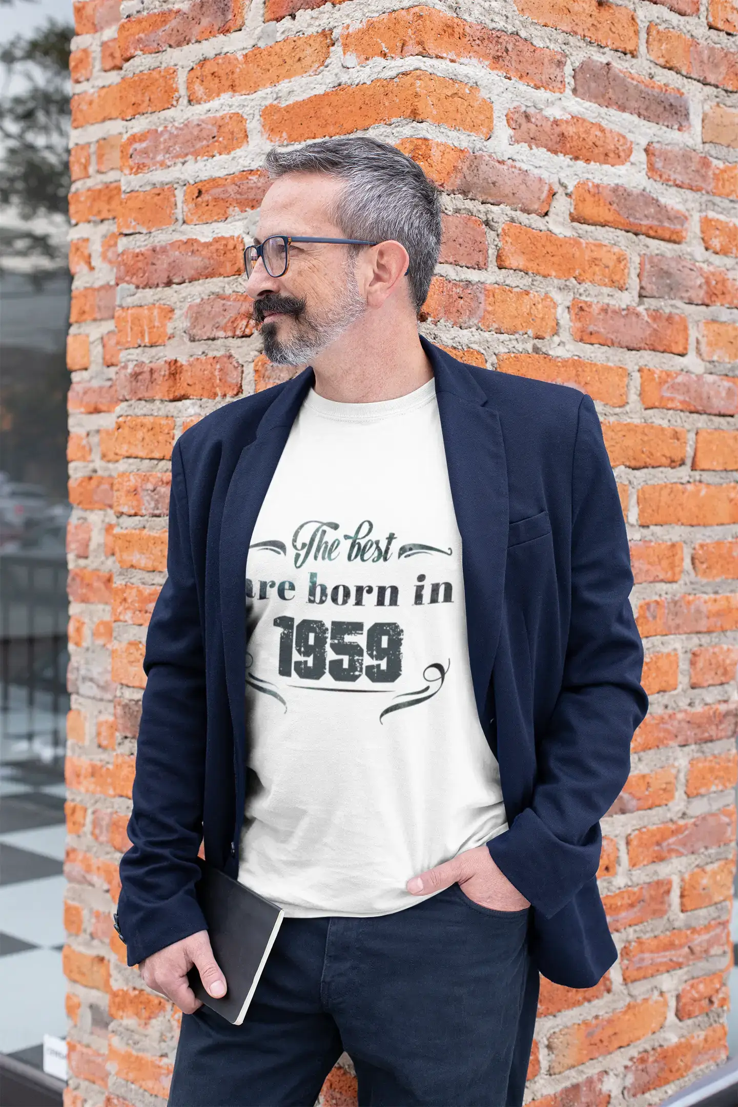 The Best are Born in 1959 Herren T-Shirt Weiß Geburtstagsgeschenk 00398