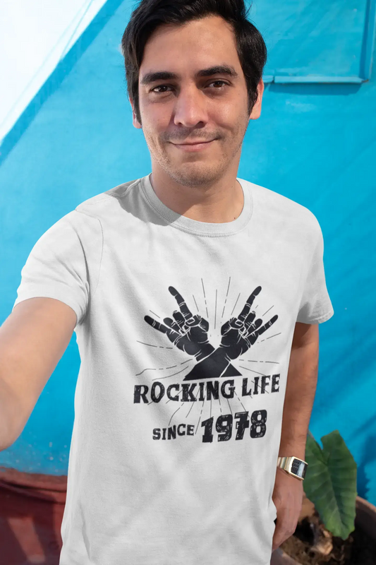 Rocking Life Since 1978 Herren T-Shirt Weiß Geburtstagsgeschenk 00400