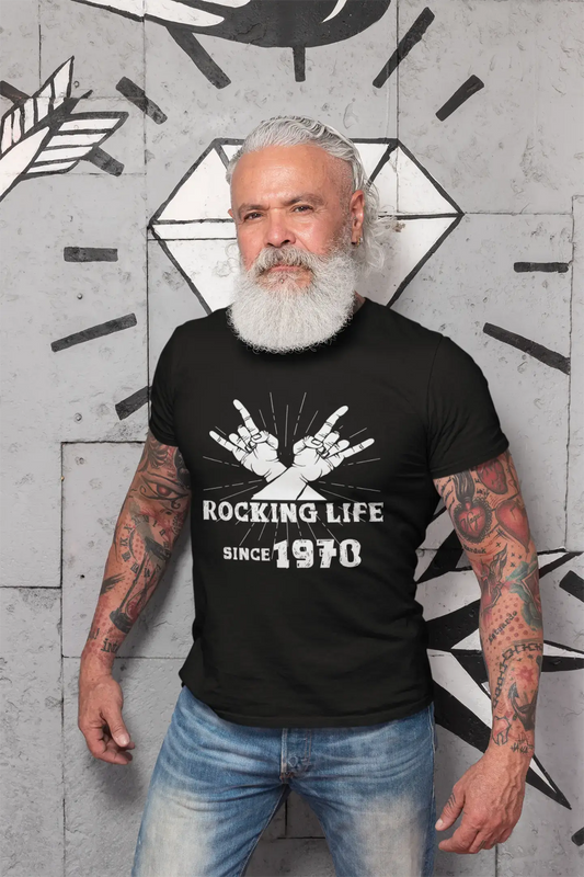 Rocking Life Since 1970 Herren T-Shirt Schwarz Geburtstagsgeschenk 00419