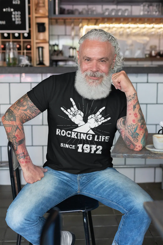 Rocking Life Since 1972 Herren T-Shirt Schwarz Geburtstagsgeschenk 00419