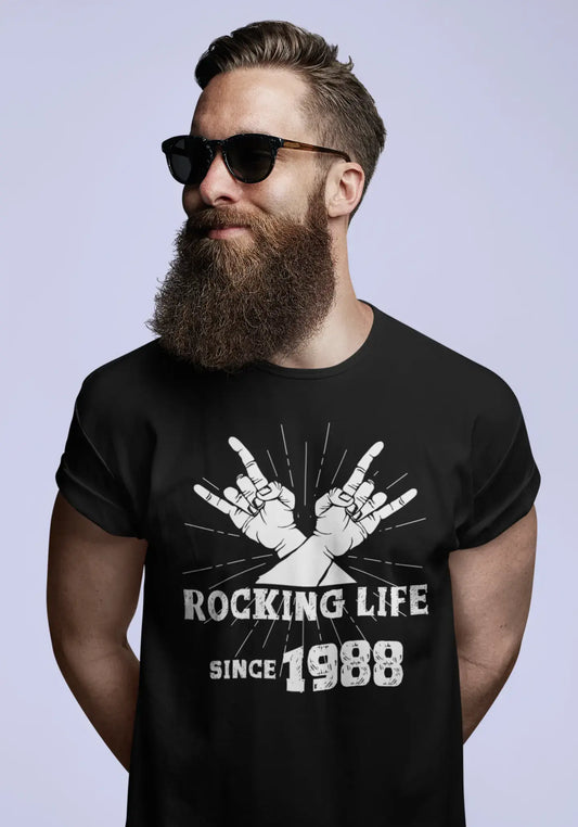 Rocking Life Since 1988 Herren T-Shirt Schwarz Geburtstagsgeschenk 00419