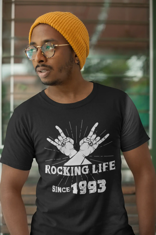 Rocking Life Since 1993 Herren T-Shirt Schwarz Geburtstagsgeschenk Rundhals 00419
