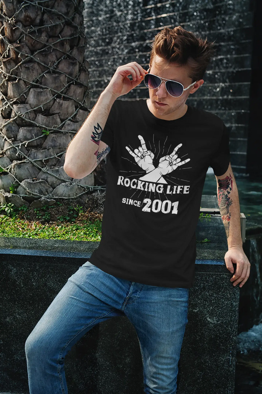 Rocking Life Since 2001 Herren T-Shirt Schwarz Geburtstagsgeschenk 00419
