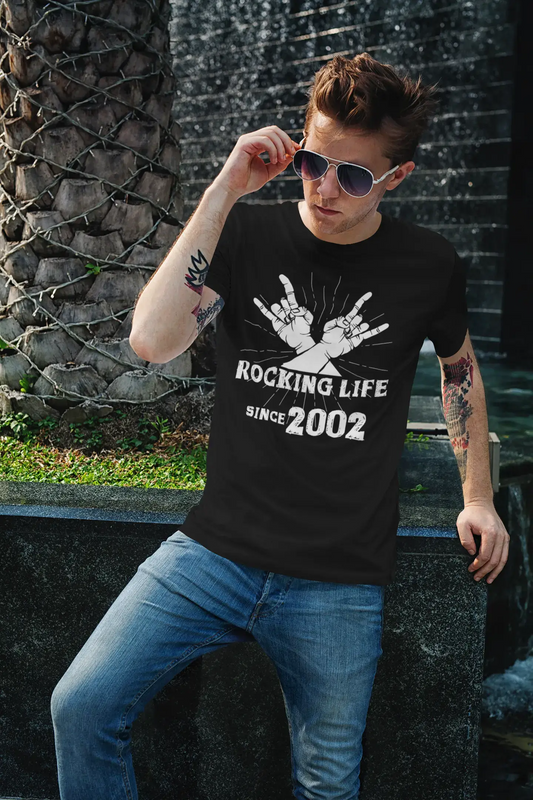 Rocking Life Since 2002 Herren T-Shirt Schwarz Geburtstagsgeschenk 00419