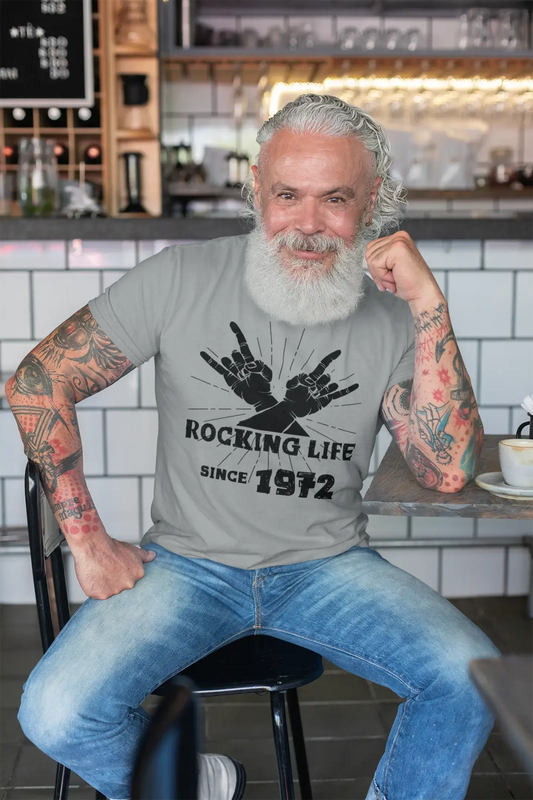 Rocking Life Since 1972 Herren T-Shirt Grau Geburtstagsgeschenk 00420