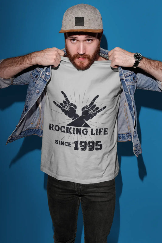 Rocking Life Since 1995 Herren T-Shirt Grau Geburtstagsgeschenk 00420