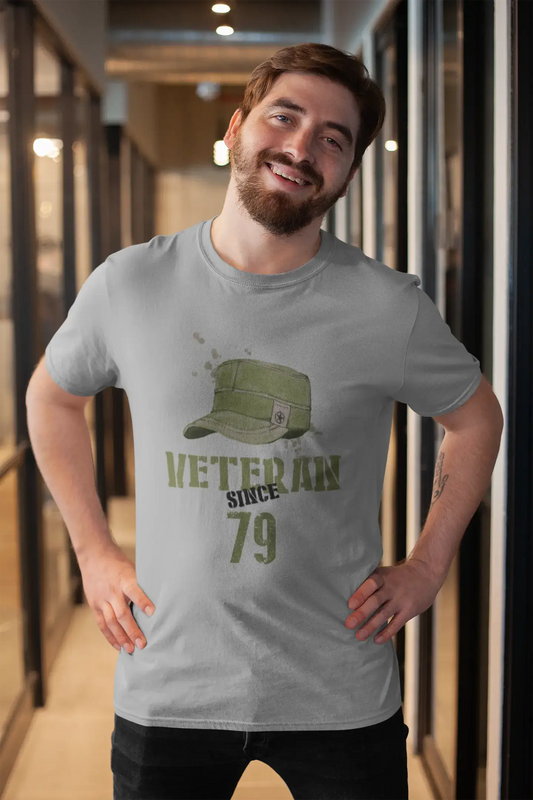 Veteran Since 79 Herren T-Shirt Grau Geburtstagsgeschenk 00435