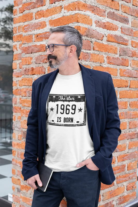 The Star 1969 is Born Herren T-Shirt Weiß Geburtstagsgeschenk 00453