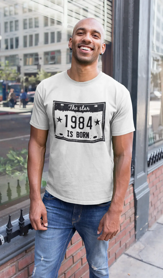 The Star 1984 is Born Herren T-Shirt Weiß Geburtstagsgeschenk 00453
