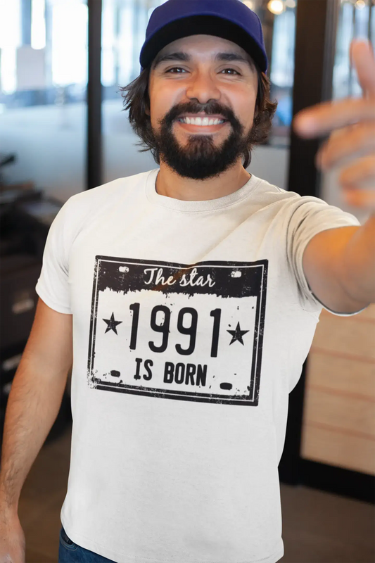 The Star 1991 is Born Herren T-Shirt Weiß Geburtstagsgeschenk 00453