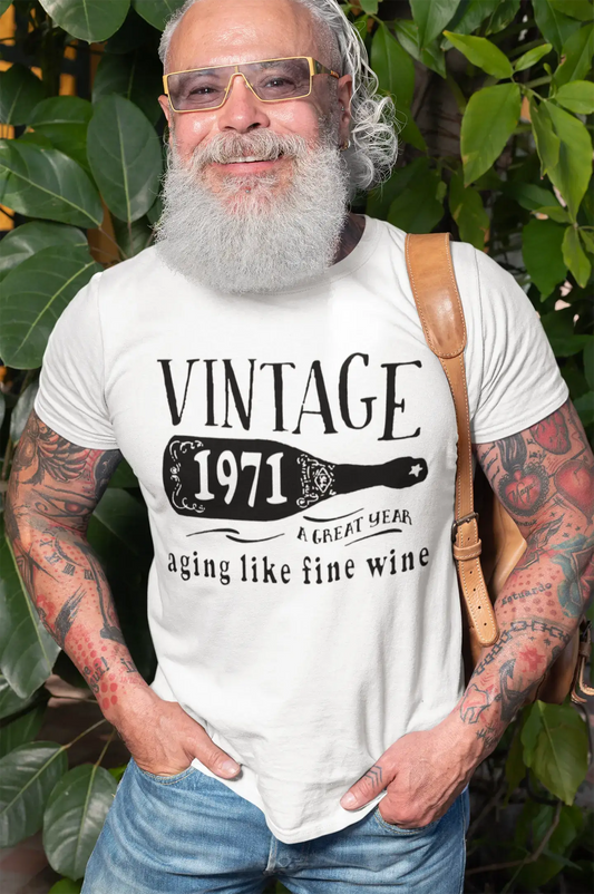 1971 Aging Like a Fine Wine Herren T-Shirt Weiß Geburtstagsgeschenk 00457