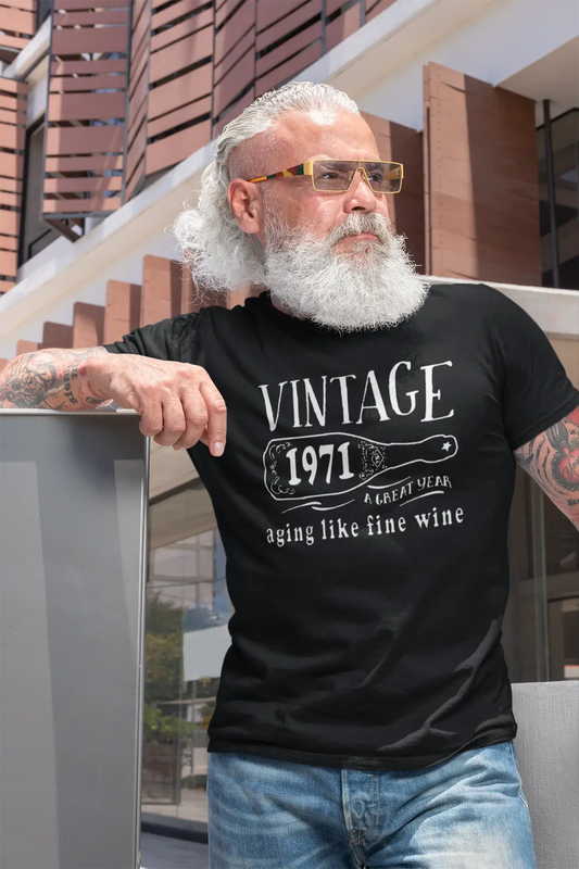 1971 Aging Like a Fine Wine Herren T-Shirt Schwarz Geburtstagsgeschenk 00458