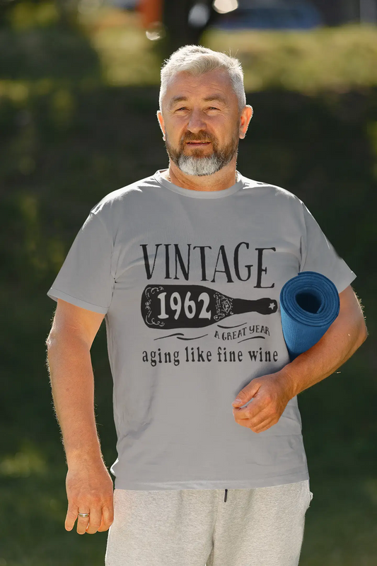 1962 Aging Like a Fine Wine Herren T-Shirt Grau Geburtstagsgeschenk 00459