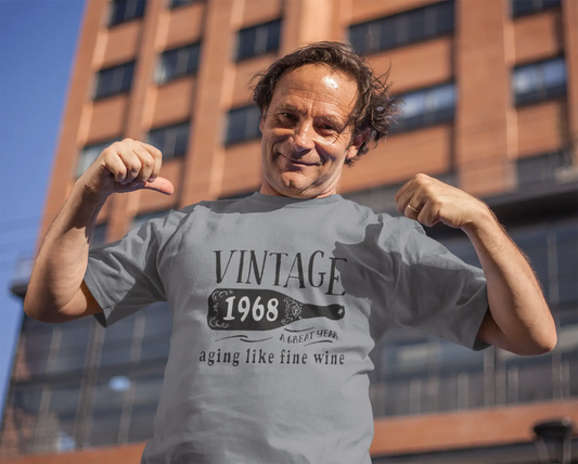 1968 Aging Like a Fine Wine Herren T-Shirt Grau Geburtstagsgeschenk 00459