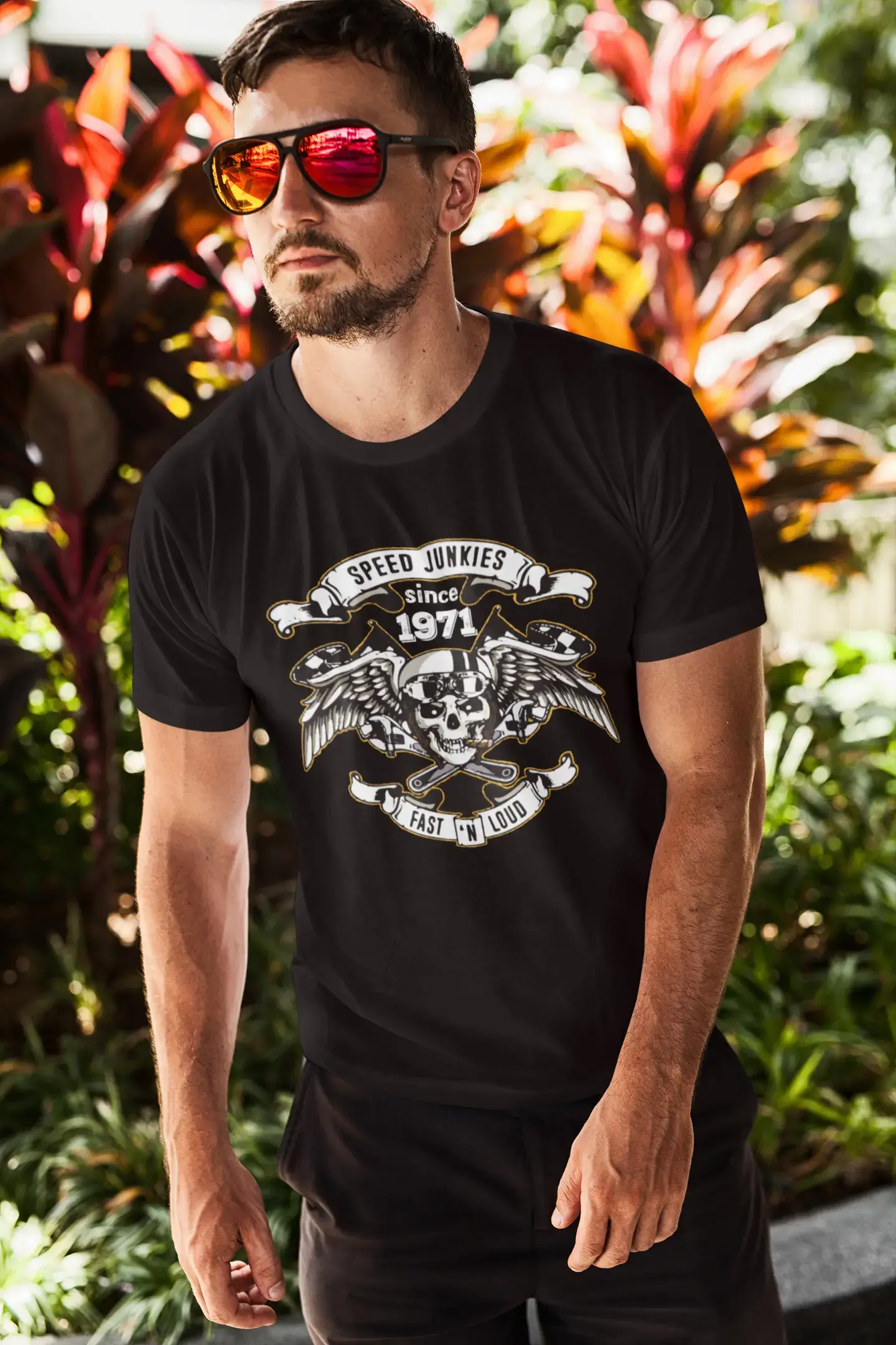 Speed ​​Junkies Since 1971 Herren T-Shirt Schwarz Geburtstagsgeschenk 00462