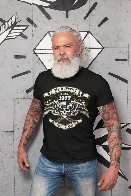 Speed ​​Junkies Since 1977 Herren T-Shirt Schwarz Geburtstagsgeschenk 00462
