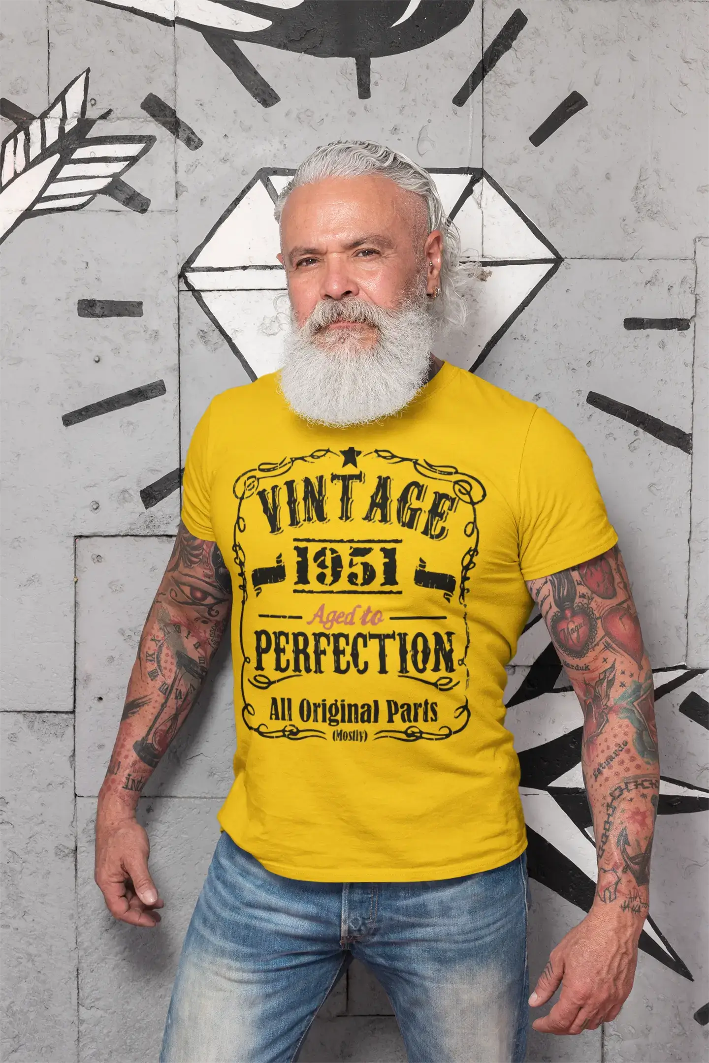 1951 Vintage Aged to Perfection Herren T-Shirt Lemon Geburtstagsgeschenk 00487