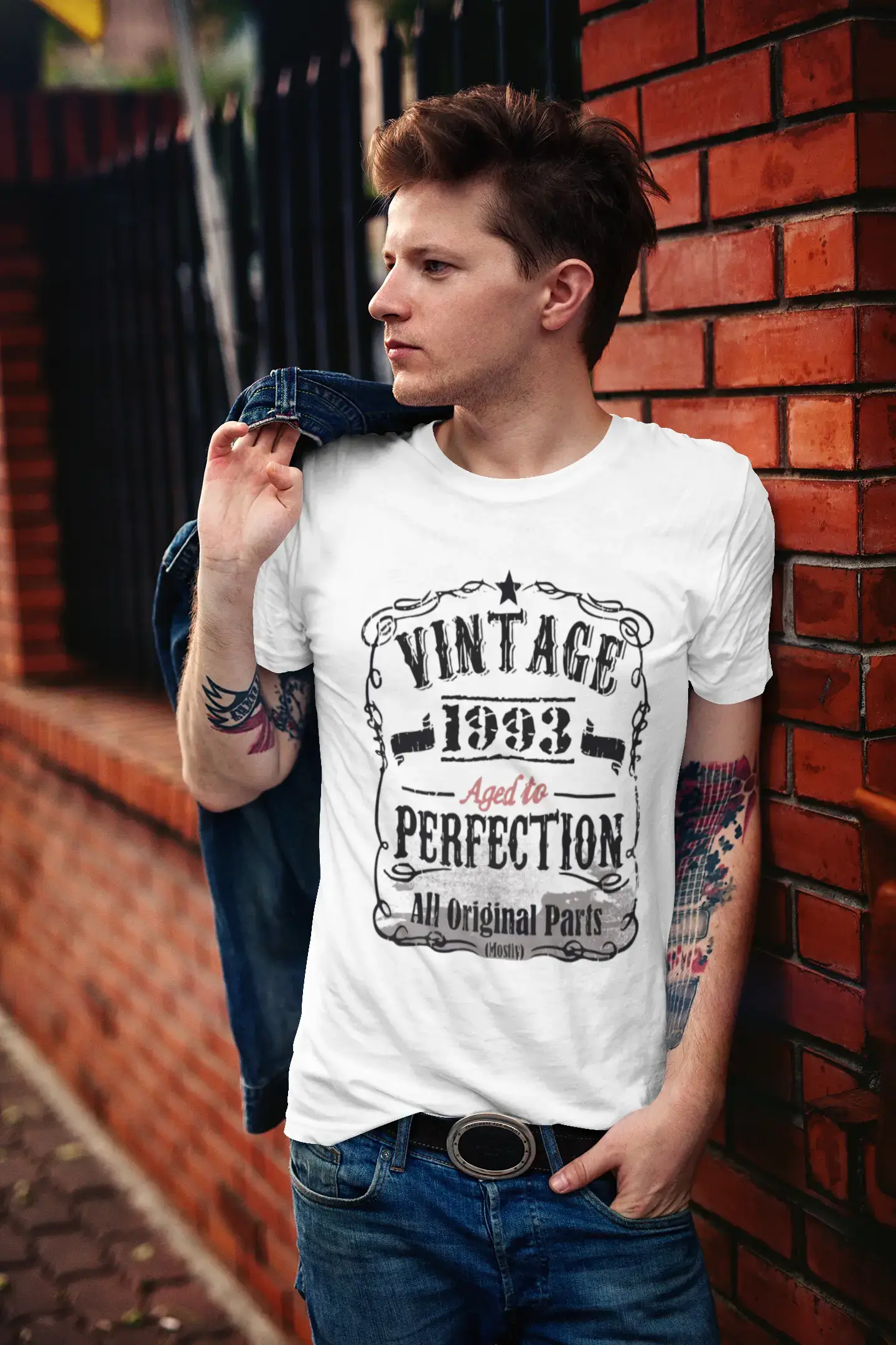 1993 Vintage Aged to Perfection Herren T-Shirt Weiß Geburtstagsgeschenk 00488