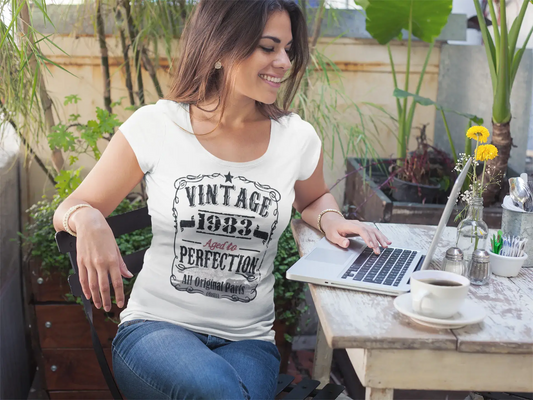 1983 Vintage Aged to Perfection Women's T-shirt White Birthday Gift 00491