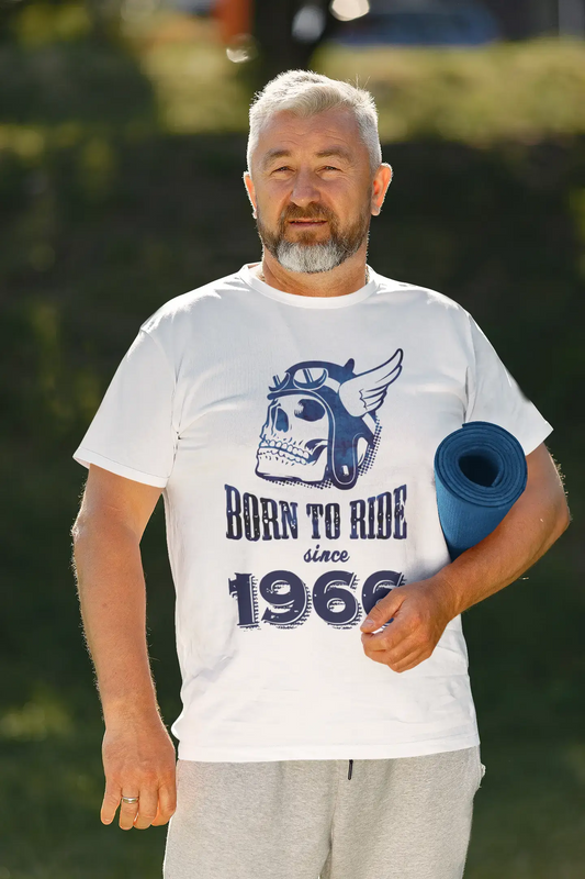 1966, Born to Ride Since 1966 Herren T-Shirt Weiß Geburtstagsgeschenk 00494