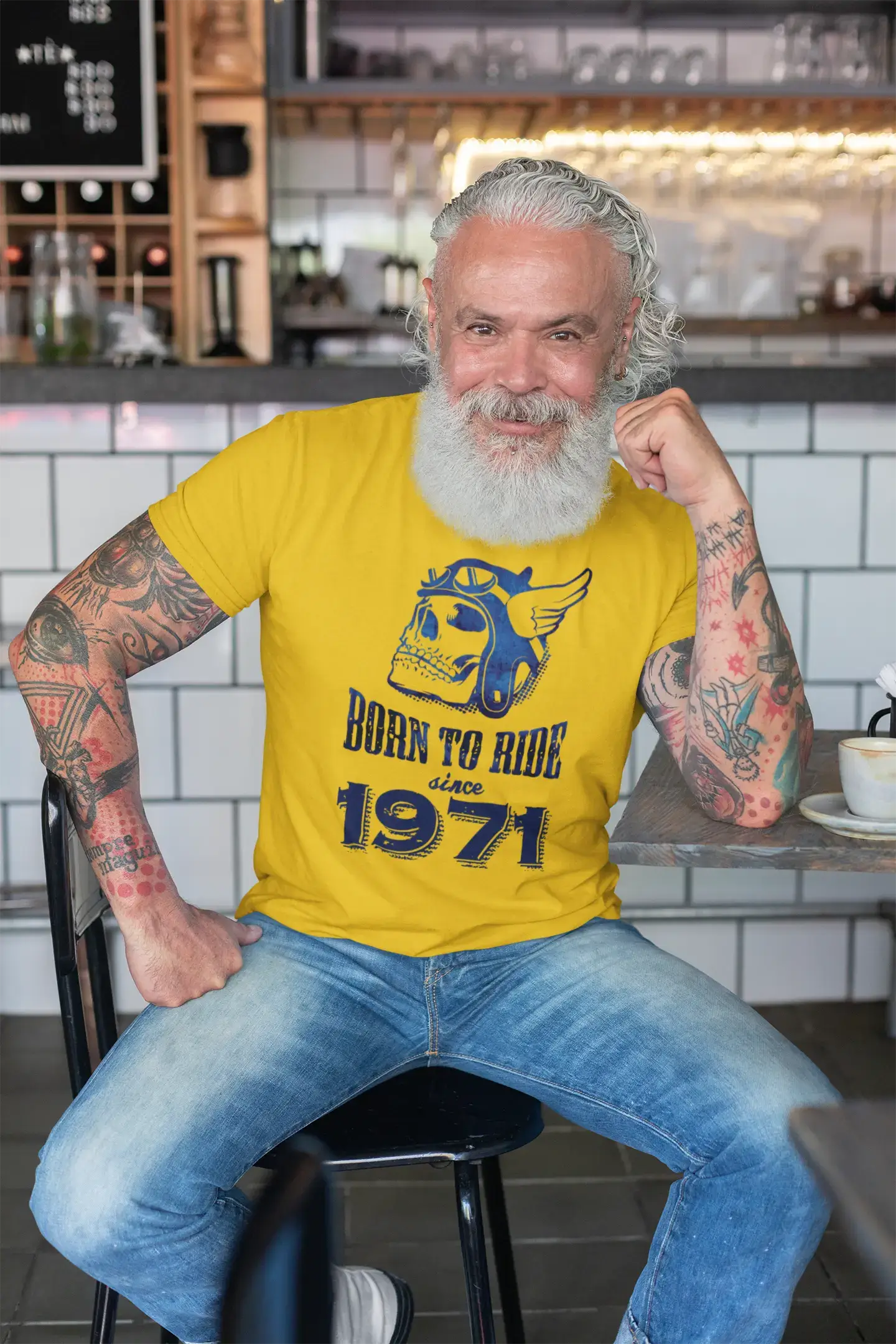 1971, Born to Ride Since 1971 Herren T-Shirt Lemon Birthday Gift 00496
