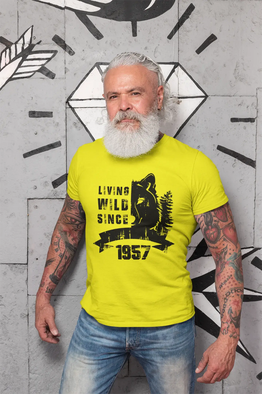 1957, Living Wild Since 1957 Men's T-shirt Lemon Birthday Gift 00501