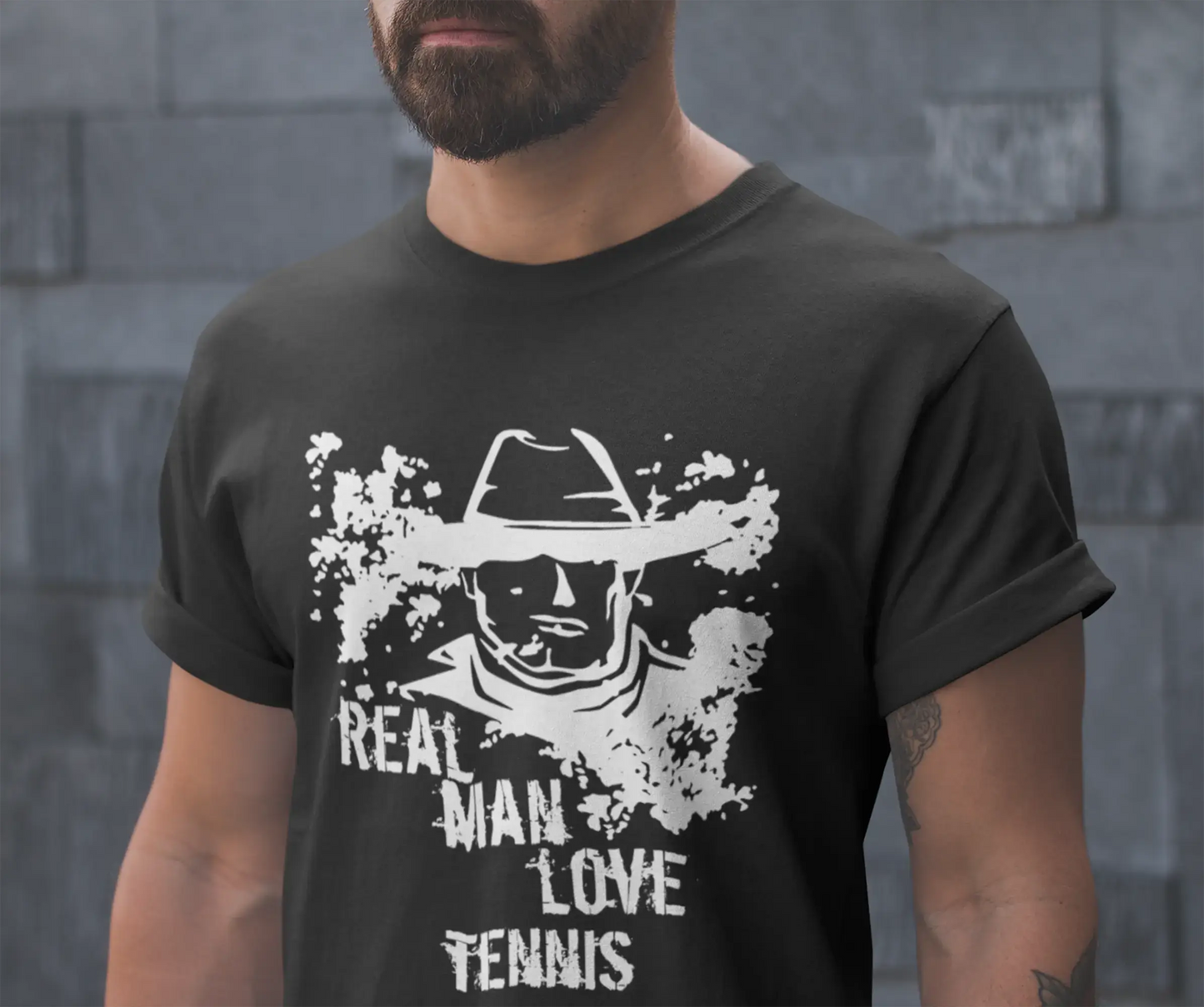 Tennis, Real Men Love Tennis Men's T shirt Black Birthday Gift 00538