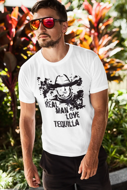 Tequilla, Real Men Love Tequilla Herren T-Shirt Weiß Geburtstagsgeschenk 00539