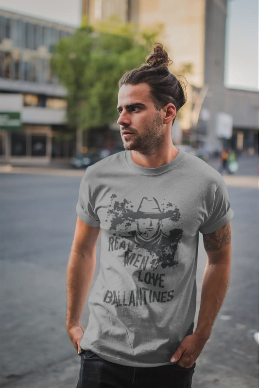 Ballantines, Real Men Love Ballantines Herren T-Shirt Grau Geburtstagsgeschenk 00540