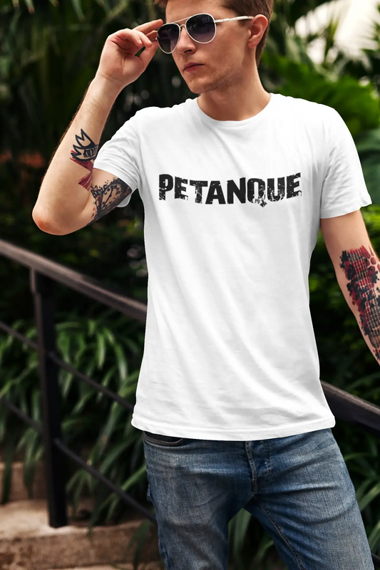Petanque Herren T-Shirt Weiß Geburtstagsgeschenk 00552