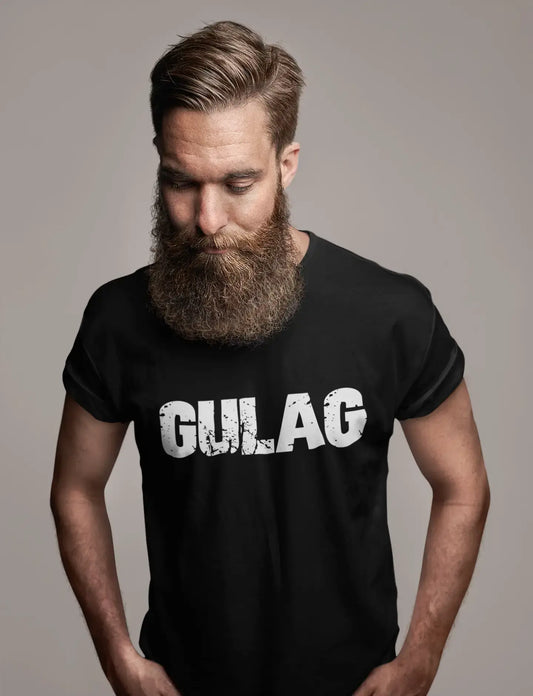 gulag Herren Retro T-Shirt Schwarz Geburtstagsgeschenk 00553
