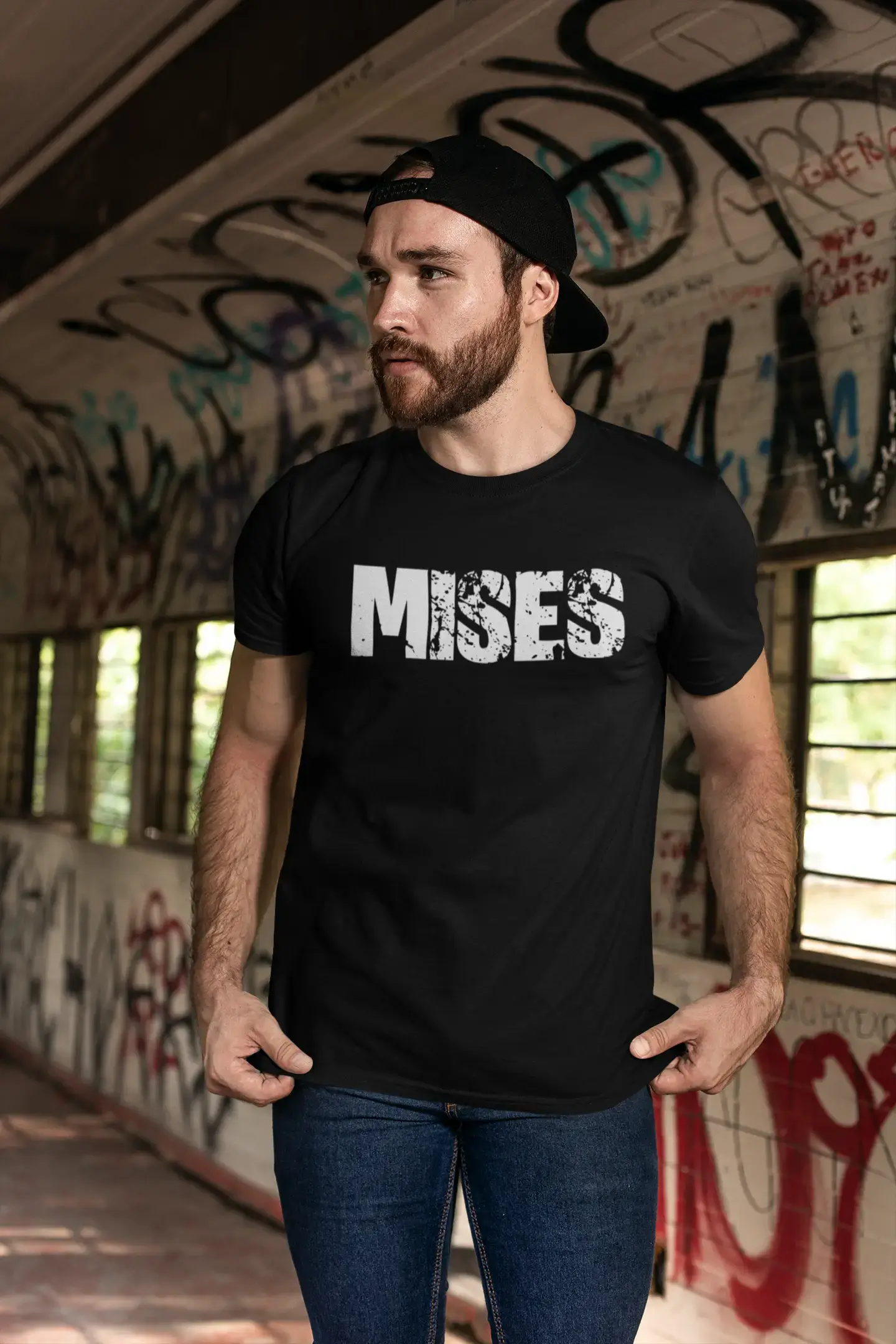 mises Men's Retro T shirt Black Birthday Gift 00553