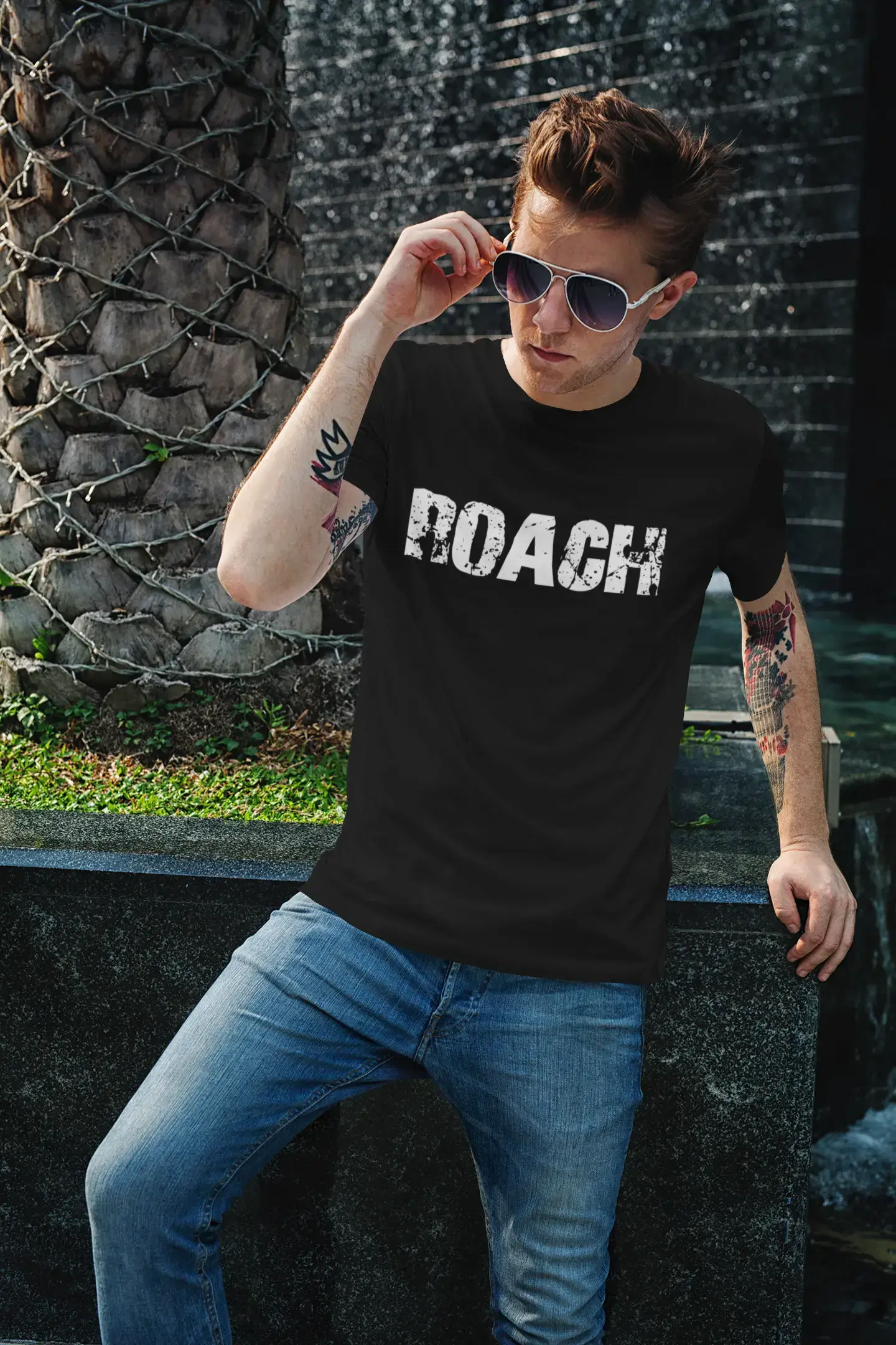 Roach Herren Retro T-Shirt Schwarz Geburtstagsgeschenk 00553