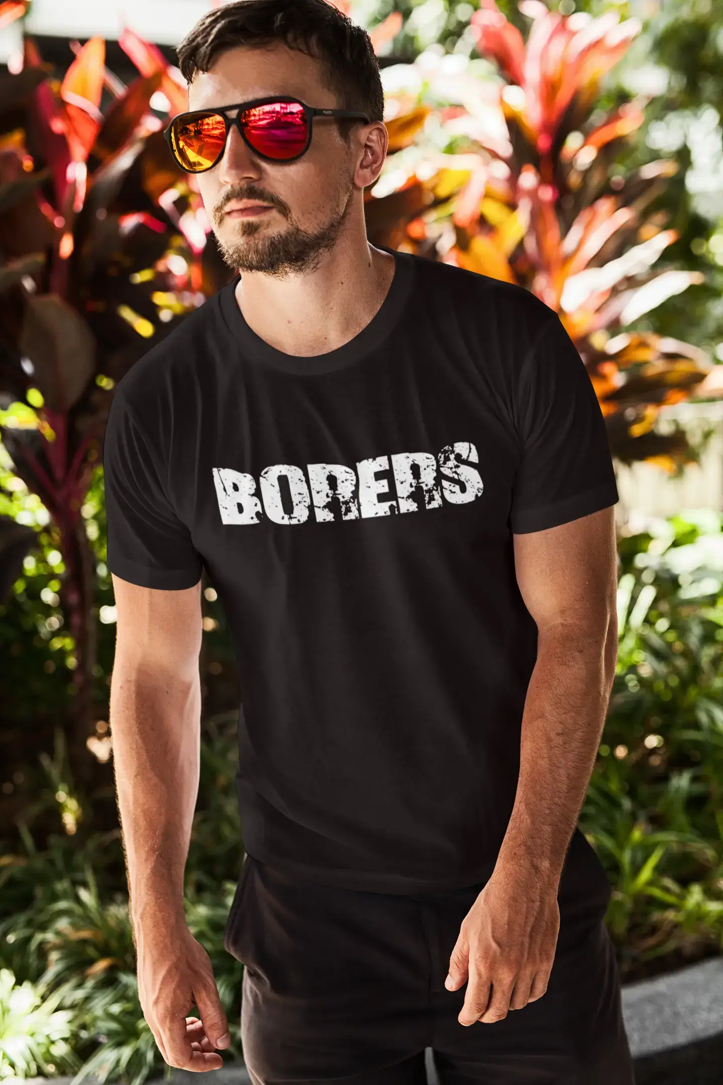 Borers Herren Vintage T-Shirt Schwarz Geburtstagsgeschenk 00554